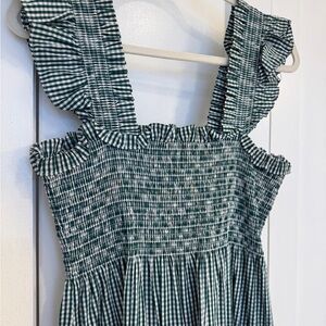 Hill House Ellie Dress in Green/White Gingham Size Small